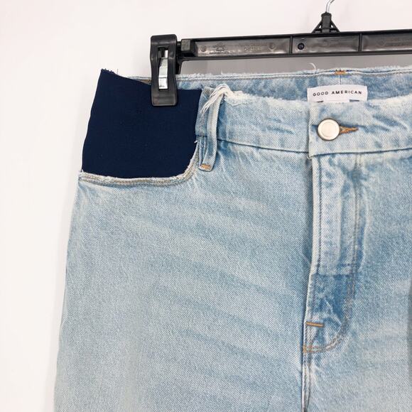GOOD AMERICAN Maternity Good Girlfriend Jeans 2/26 Blue Indigo026 NWT - Picture 3 of 7